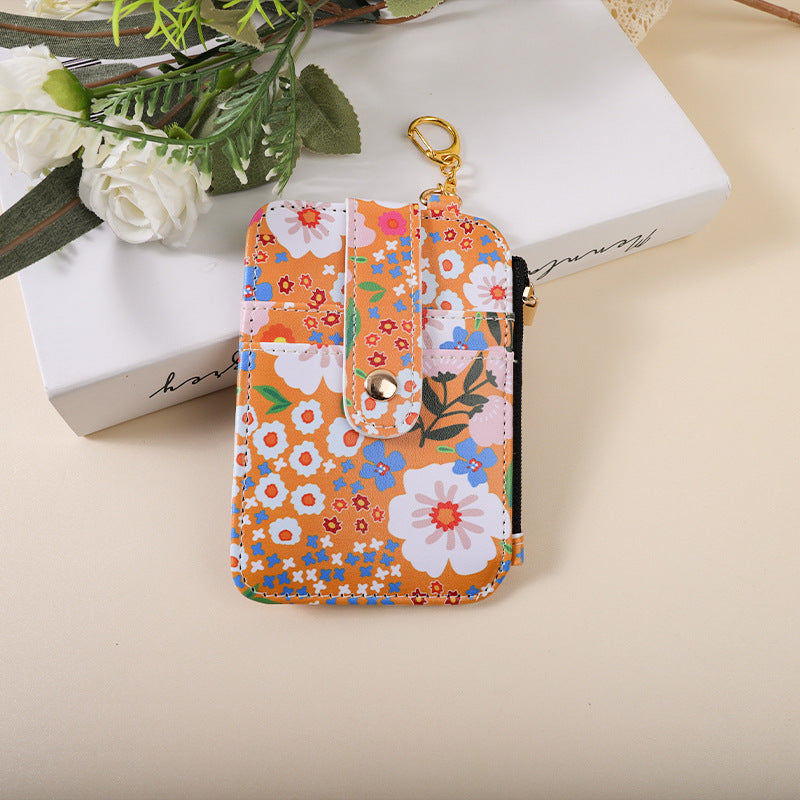 Wholesale Small Floral Card Bag Flower Printing Card Case ID Bag
